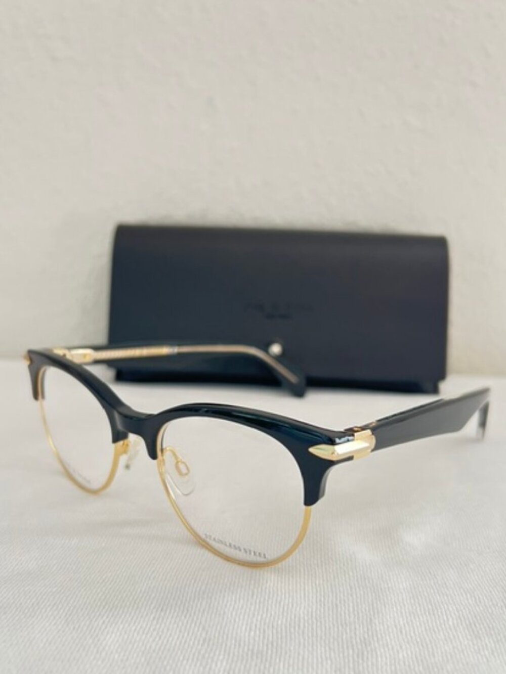 Rag & Bone Eyeglasses RNB3009 2M2 49-18-145 Plastic Black/Gold